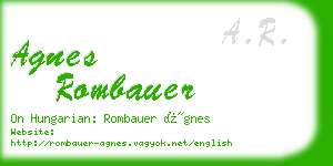 agnes rombauer business card